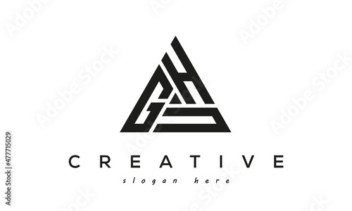 GHU creative tringle letters logo design photo