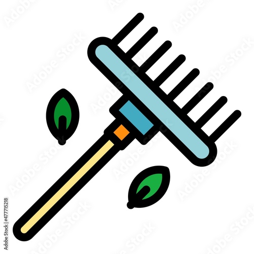 Garden tool icon. Outline garden tool vector icon color flat isolated