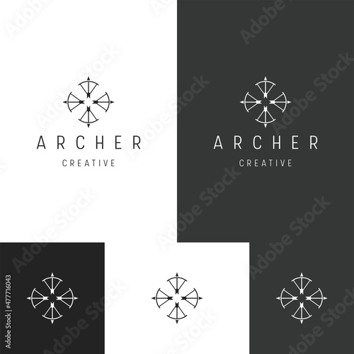 Obraz na plátne Archer logo icon flat design template