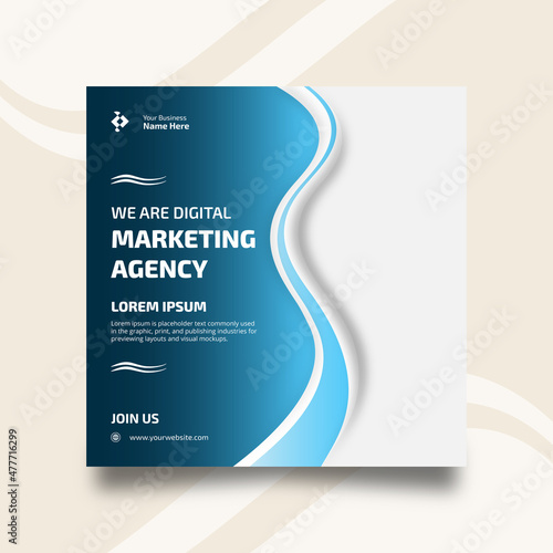 Digital marketing agency and corporate business social media Instagram post template banner premium design