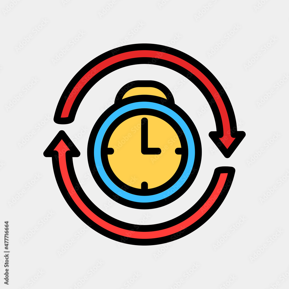 Reschedule icon vector illustration in filled line style about calendar and date, use for website mobile app presentation Reschedule icon vector illustration in filled line style about calendar and date, use for website mobile app presentation