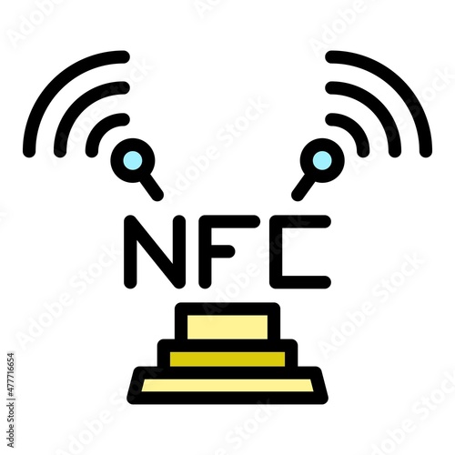 Nfc innovation icon. Outline nfc innovation vector icon color flat isolated