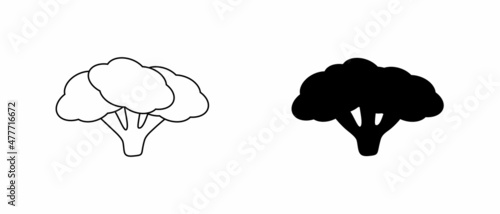 Broccoli line icon. Silhouette vector sign of proper nutrition.