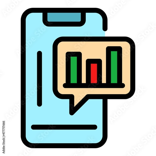 Smartphone consumption icon. Outline smartphone consumption vector icon color flat isolated