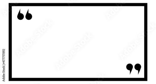 Frame icon with double quotation marks. Vector.