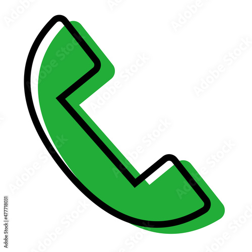 Stylish phone icons. Green editable vectors.