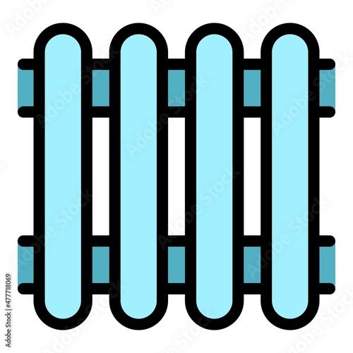 Warm calorifer icon. Outline warm calorifer vector icon color flat isolated