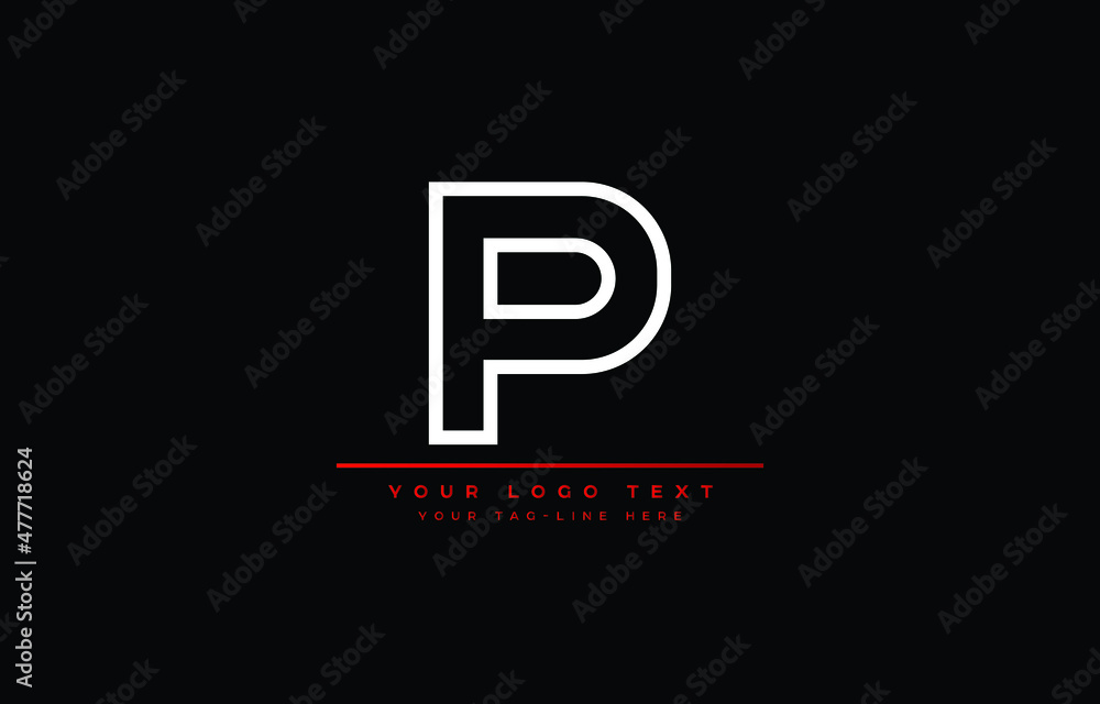 letter P Clean and Minimal Initial Based Logo Design letter P Clean and Minimal Initial Based Logo Design