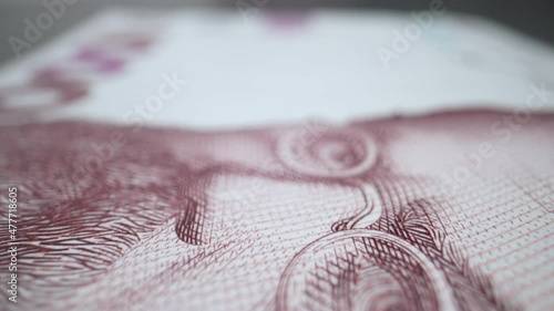 1000 hryvnia banknote. Smooth camera movement