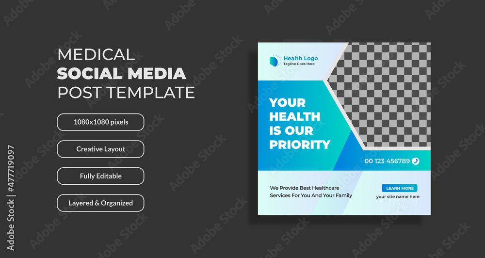 Medical healthcare social media post & web banner design template Medical healthcare social media post & web banner design template