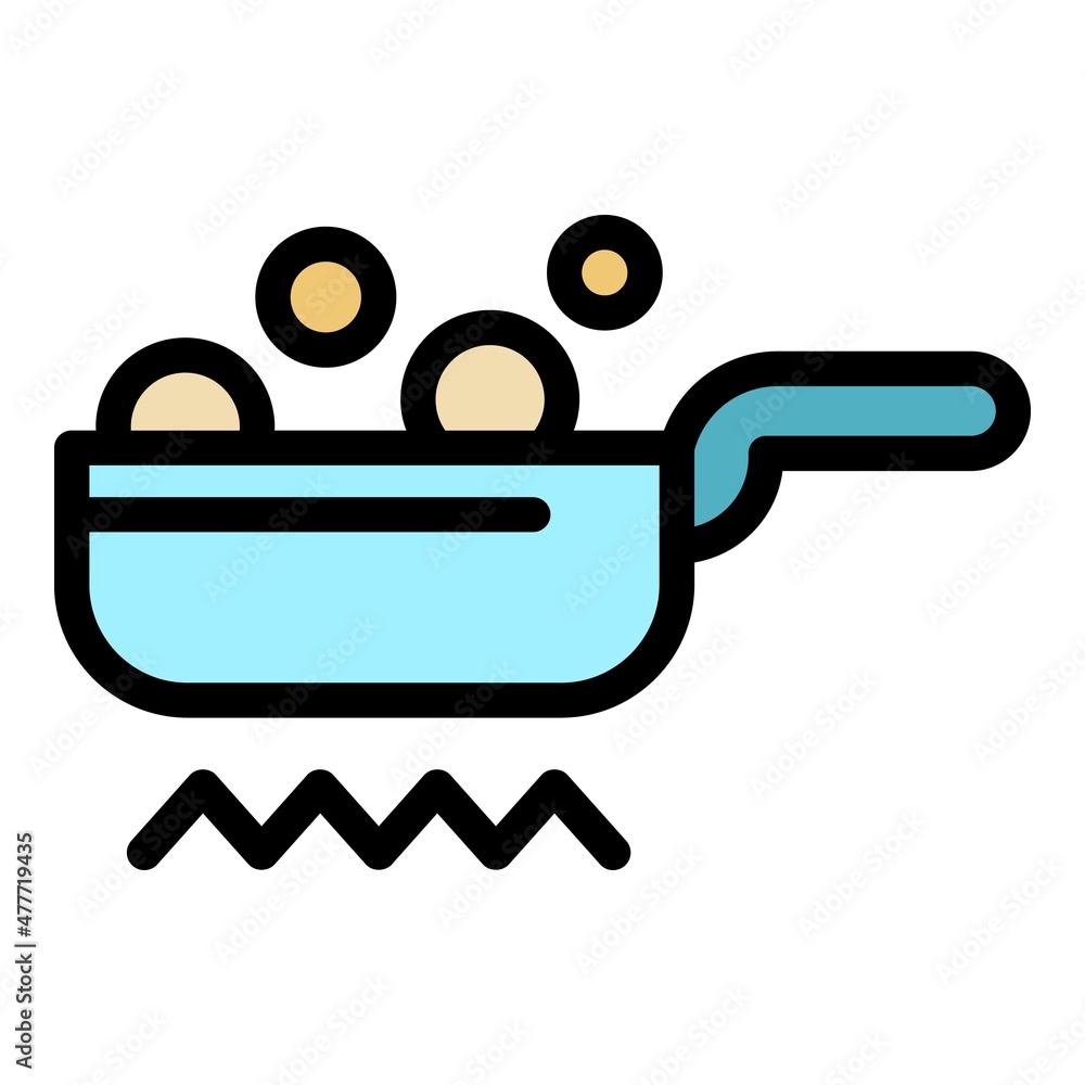 Frying pan icon. Outline frying pan vector icon color flat isolated Frying pan icon. Outline frying pan vector icon color flat isolated