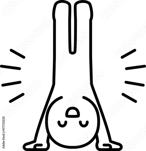 逆立ちする人物のデフォルメイラスト