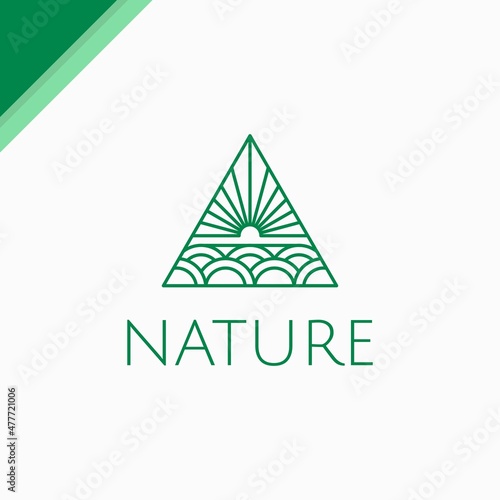 Pyramid sunrise bridge logo design