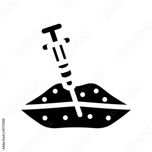 lip augmentation glyph icon vector. lip augmentation sign. isolated contour symbol black illustration