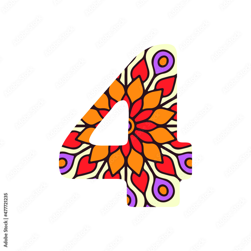 Fototapeta premium colorful number mandala design