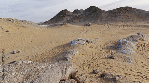 Hilltops in the Black Desert in Egypt