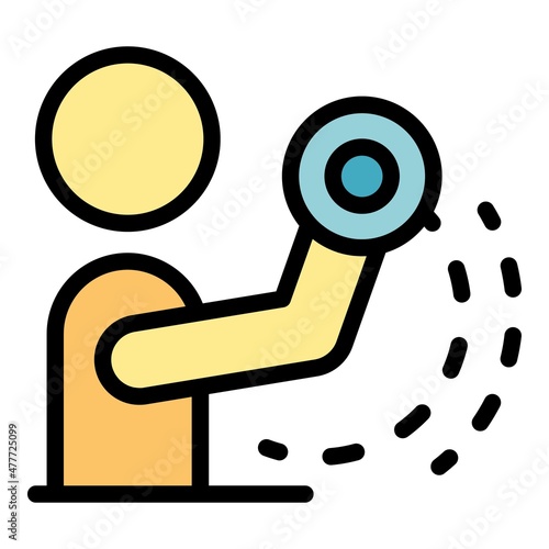 Physical rehabilitation hands icon. Outline physical rehabilitation hands vector icon color flat isolated