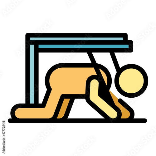 Hard rehabilitation icon. Outline hard rehabilitation vector icon color flat isolated