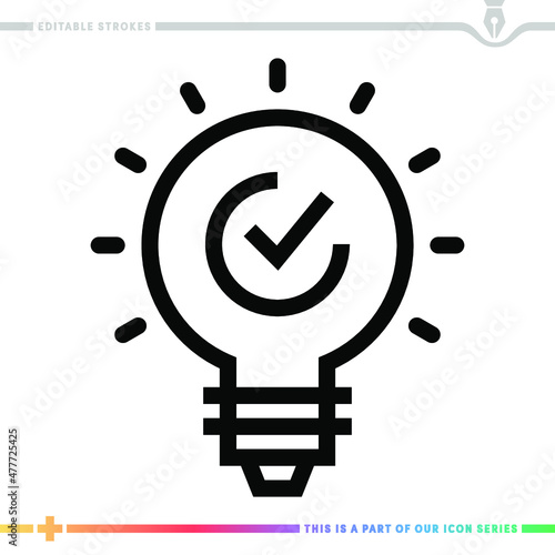 Line icon for intellectual property patent illustrations with editable strokes. This vector graphic has customizable stroke width.