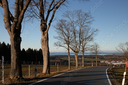 Winter Morgen vom Hochberg aus mit Wolken, Sonne und Nebel photo