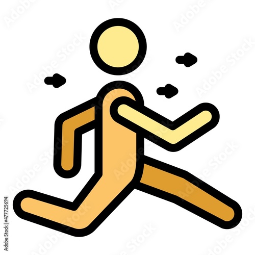 Run rehabilitation icon. Outline run rehabilitation vector icon color flat isolated