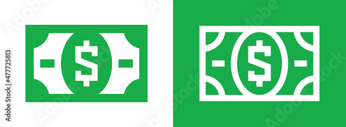 Dollar sign. Dollar money banknote icon vector illustration