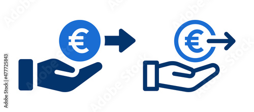 Euro payment icon vector illustration. Expense symbol