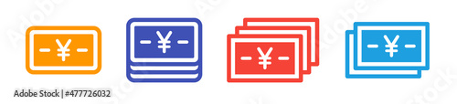 Yen banknote icon vector illustration. Japanese yen sign symbol. Money concept
