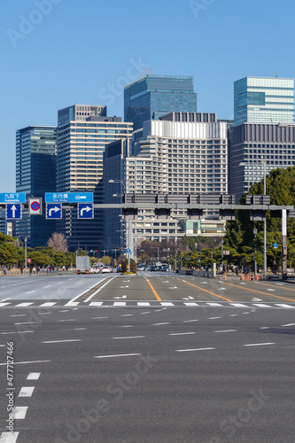 Fotografie, Obraz 祝田橋交差点の風景。　大手町の建物を望む