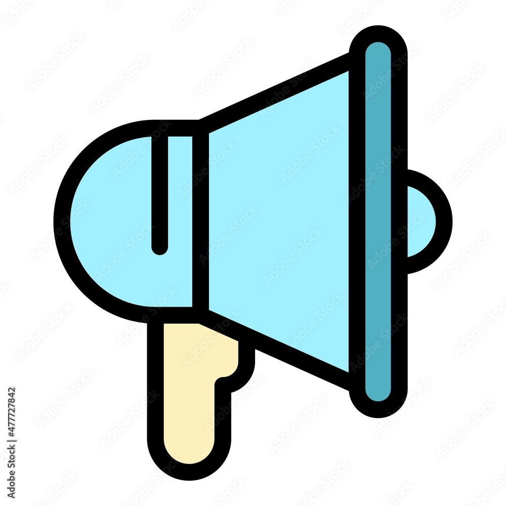 Customer megaphone icon. Outline customer megaphone vector icon color flat isolated Customer megaphone icon. Outline customer megaphone vector icon color flat isolated