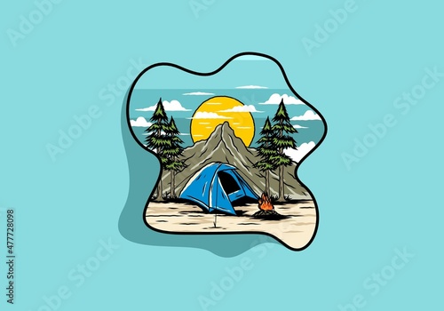 Mountain camping using dome tents