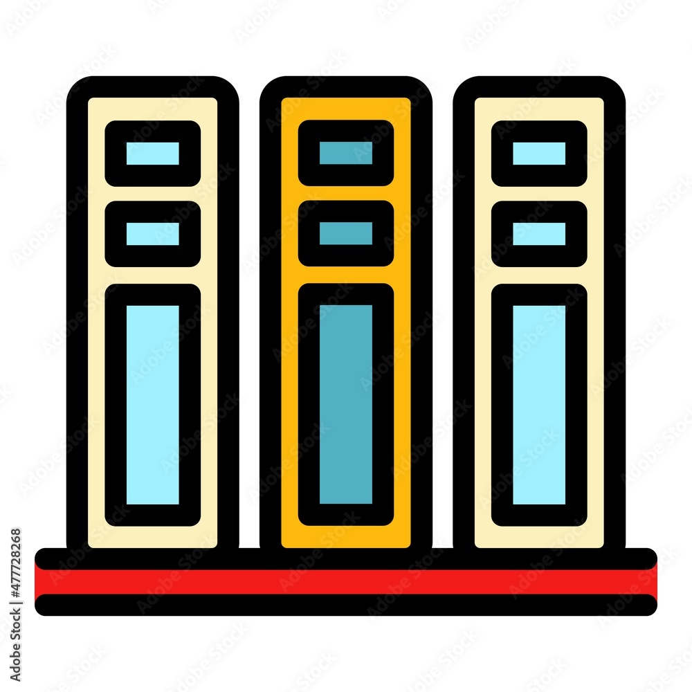 Customer data server stack icon. Outline customer data server stack vector icon color flat isolated Customer data server stack icon. Outline customer data server stack vector icon color flat isolated
