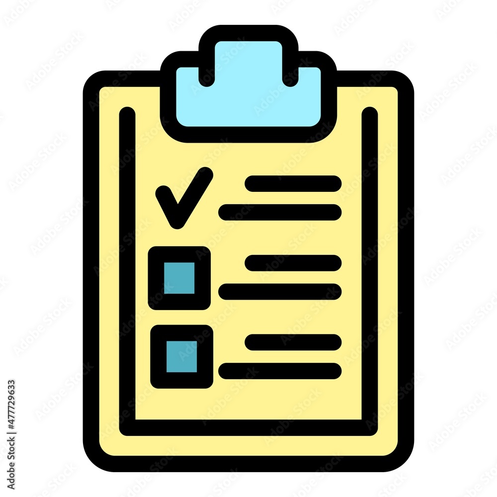 Slimming to do list icon. Outline slimming to do list vector icon color flat isolated Slimming to do list icon. Outline slimming to do list vector icon color flat isolated