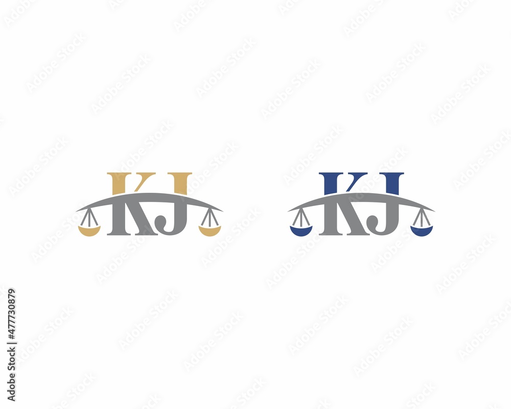 Letters KJ Logo With Scale of Justice Logo Icon 001 Stock Vector ...