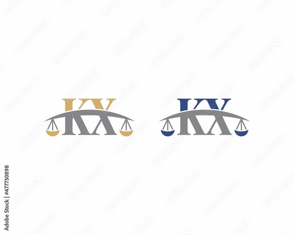 Letters KX Logo With Scale of Justice Logo Icon 001 Letters KX Logo With Scale of Justice Logo Icon 001