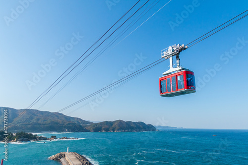 Bild auf Leinwand Marine cable car tourist attraction,해상케이블카 관광지