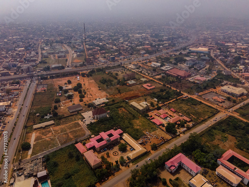 aerial view of the city of Awka, Nigeria photo