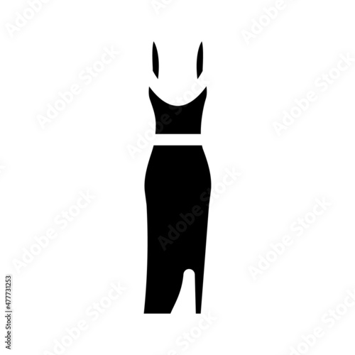 evening party dress glyph icon vector. evening party dress sign. isolated contour symbol black illustration