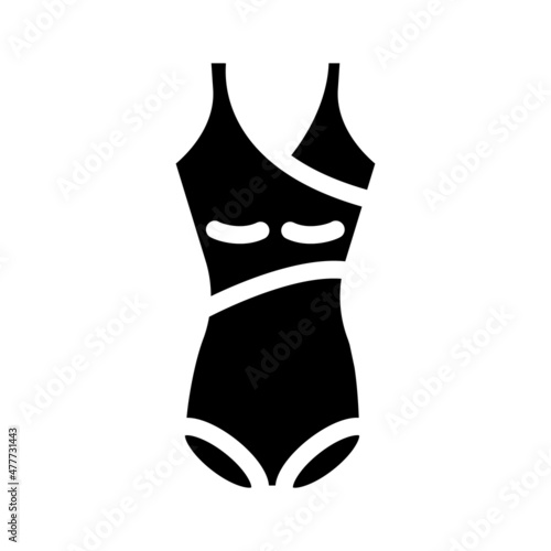 beachwear one-piece glyph icon vector. beachwear one-piece sign. isolated contour symbol black illustration
