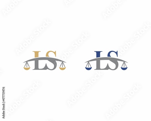 Letters LS Logo With Scale of Justice Logo Icon 001