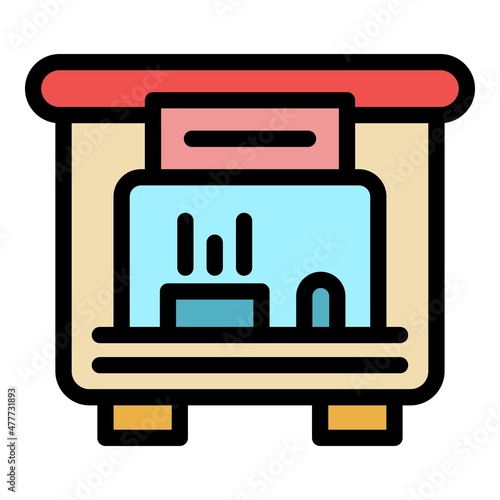 Hot dog cart icon. Outline hot dog cart vector icon color flat isolated