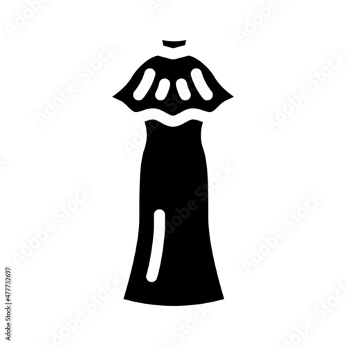 dresses evening gowns garment glyph icon vector. dresses evening gowns garment sign. isolated contour symbol black illustration
