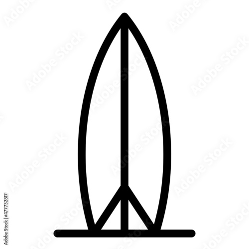 Surfboard icon logo vector line style