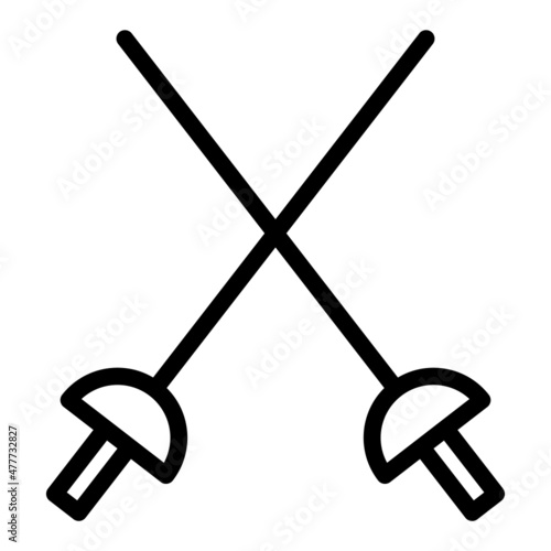 fencing sports icon line style