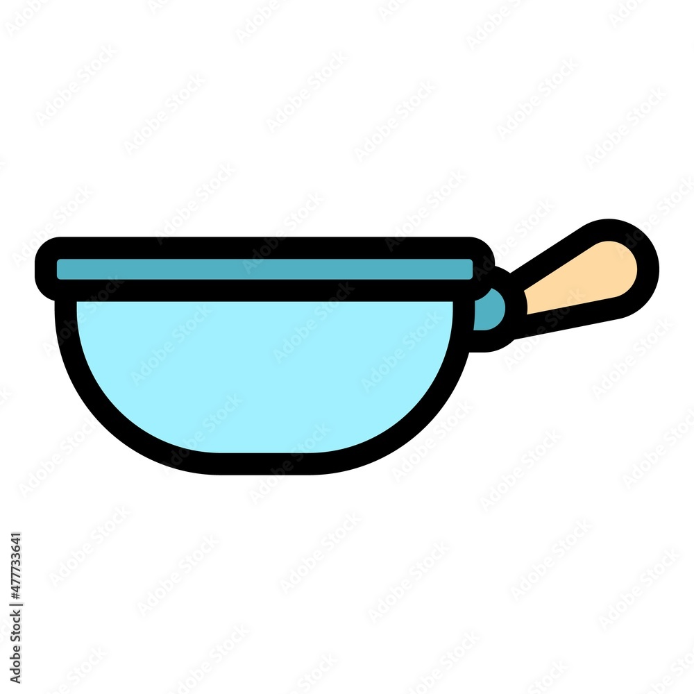 Tool wok frying pan icon. Outline tool wok frying pan vector icon color flat isolated Tool wok frying pan icon. Outline tool wok frying pan vector icon color flat isolated