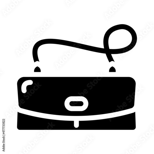 bag female accessory glyph icon vector. bag female accessory sign. isolated contour symbol black illustration