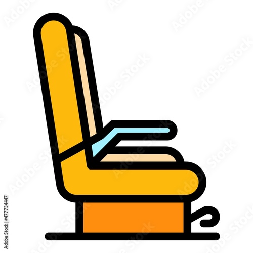Flight seats icon. Outline flight seats vector icon color flat isolated