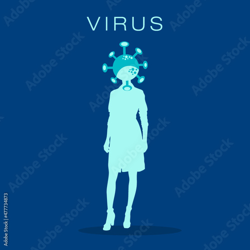Corona Virus Variante Covid 19 Corona PANDEMIE Illustration Kopf