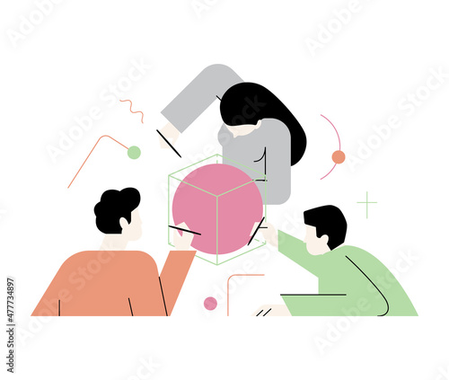 Business synergy concept. Collaboration and teamwork. Office characters