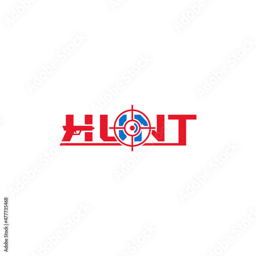 Hunt typography logo design.